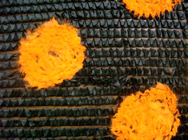 3.Orange Flower On Black Ribbon
